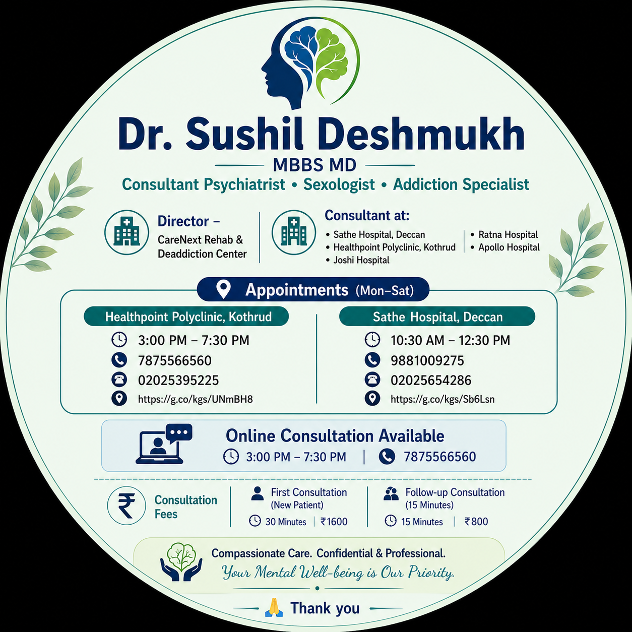 Snehad Psychological Wellness Clinic Kothrud Pune