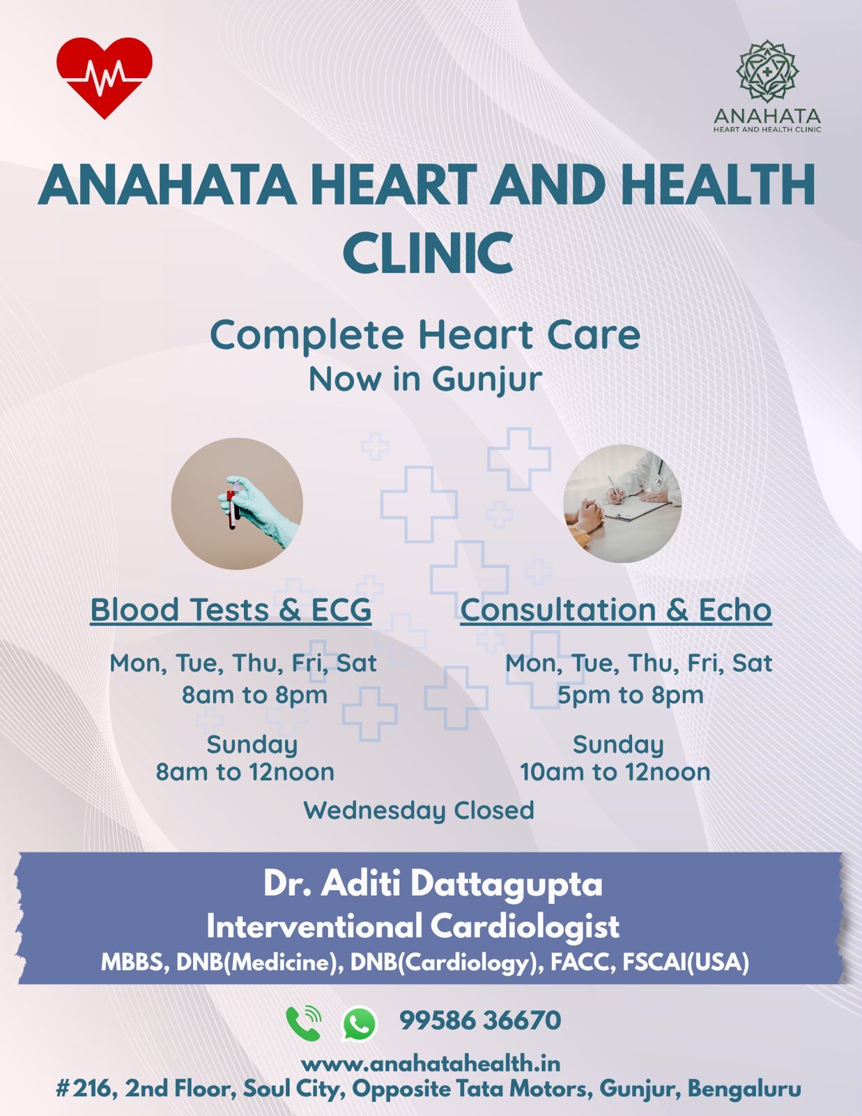 Anahata Heart and Health Clinic Gunjur Bangalore